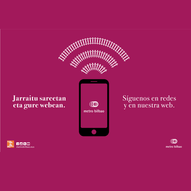 Anuncio redes y web del metro